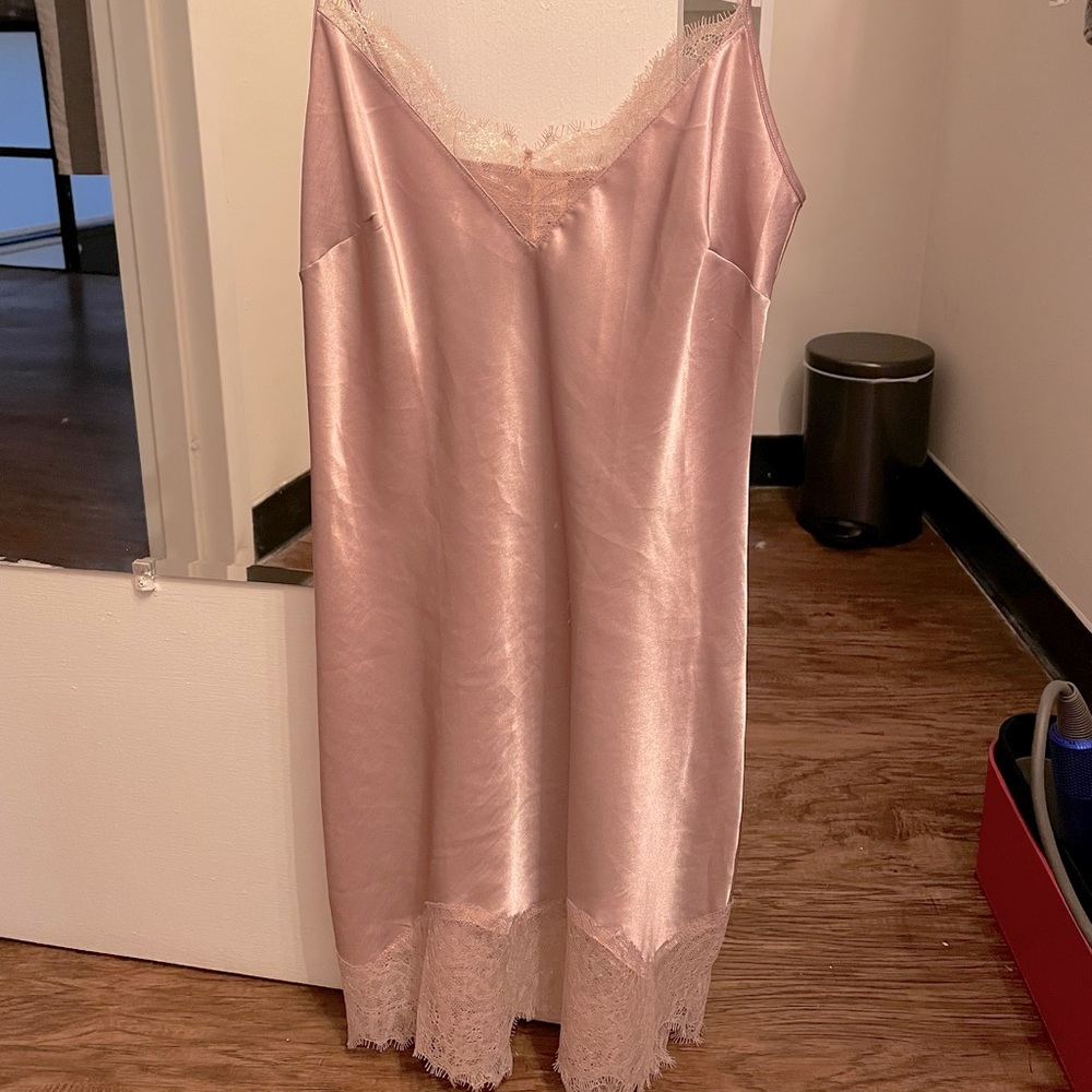 Dusty pink with gold eyelash lace lingerie